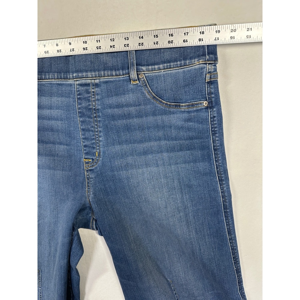 New Spanx Seamed Front Wide Leg Jeans 2X Tall Vintage Indigo Pull On Shapewear - Picture 6 of 11